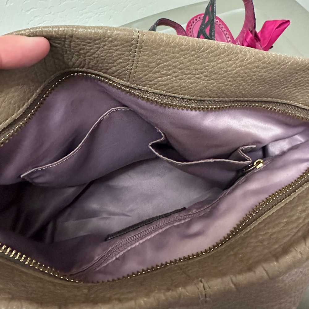 Coach Brooke Taupe Leather Shoulder Bag with Gold Accents - Picture 4 of 11